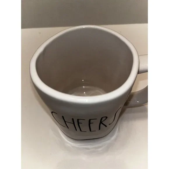 Rae Dunn Cheers Large Ivory Ceramic Mug Coffee Cup Gift - Picture 2 of 6